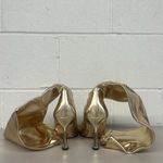 Franco Sarto  sz8 Alta vintage nostalgic gold heeled boots calf sexy pointed toe Photo 5