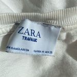 ZARA  Trafaluc Tie-Front Long Sleeve Top – Size M – White Oversized Cotton Photo 3