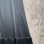 Logo by Lori Goldstein Dress Blue Midi Womens Medium Short Sleeve Tiered Casual‎ Photo 4