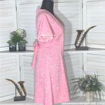 Vintage 60s 70s Mini Dress Pink Daisy Floral Flutter Sleeves M Size M Photo 3