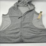 Aerie Gray and White Striped Hooded Vest Photo 7