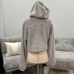 PaperMoon  Soft Gray Fleece Crop Hoodie Photo 2