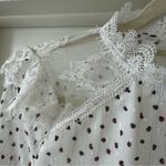 Prómesa Promesa White Lace Victorian Style Blouse w/ Black & Red Polka Dots, Size Medium Photo 2