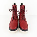 Sorel Brex Leather Waterproof Lace-Up Boots Red Black Women's Size 8 Photo 2