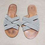 Frye Carla Criss Cross Open Toe Sandals Ash Gray Suede Leather Grey Western 7 Photo 0