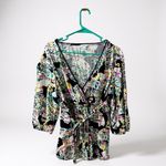 Crown & Ivy  Womens‎ 1X V-Neck Floral Print Blouse With Belt Photo 8