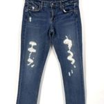 J Crew Women's Vintage Matchstick Frayed Distressed Jeans Blue Size 27 Short Photo 2