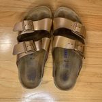 Birkenstock  Arizona Soft Footbed Sandals in Metallic Copper - Size 39 Photo 4