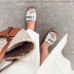 Chloé Chloe Woody Logo Flat Slide Sandals White Size 8 Photo 11