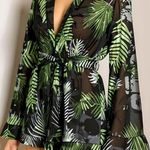 Camila Coelho Amelia Romper, Black Palm, XXS Photo 0