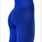 90 Degree By Reflex Women's Royal Blue Ribbed Bike Shorts Photo 0