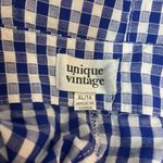 Unique Vintage Women’s High Rise Gingham Shorts in Blue/White Size XL Photo 9