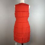 J.Crew  Womens Fringy Tweed Sleeveless Sheath Dress Size 12 Orange Red Cotton Photo 3