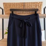 CAbi  #5177 High-Rise Easy Croped Dress Belted Pockets Trousers Navy Blue, 2 Photo 3