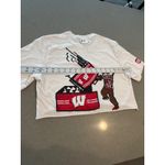 Under Armour Wisconsin Badgers Cropped T Shirt Womens Medium Red White Athletic Photo 4