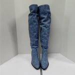 Womens Over The Knee Boots Size 9.5 Blue Denim Western Coastal Cowgirl Modatope Photo 2