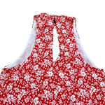 Lulus  Red White Floral Print Shift Dress Flowy Keyhole Back Size Medium NWT Photo 6