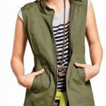 CAbi Explorer Army Green Long Utility Vest Size Small 5101 Military Womens Zip Photo 0
