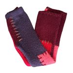 Saachi Women’s Colorblock Patchwork Cable Knit Pull On Red Pink Flare Pants XS Photo 9