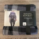 Cashmere Blend Dark Blue/Purple Plaid Wrap - Luxurious Fall Fashion Photo 1