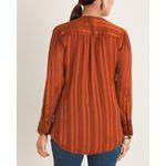 Chico's  Shadow Stripe Removable Scarf‎ Blouse Sz 2 (US 12/14) Long Sleeve Career Photo 10