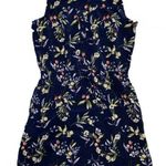 Nicole Miller Sleeveless Dress, Navy Floral Print Size L Photo 4