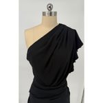 IRO NWT Bonzac one-shoulder ruffled crepe mini dress Black sz 42 US XL $450 Photo 9