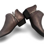 JustFab Faux Leather Metallic Booties Photo 0