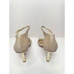 Franco Sarto  Sandals Size 9 Gold‎ Leather Ankle Strap Square Toe Dress Heels Photo 4