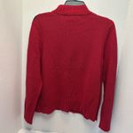 Tiara International Women's Santa Full Zip Cardigan Sweater Medium Red Photo 2