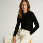 Antonio Melani Black 100% Cashmere Crewneck Sweater Size M Photo 0