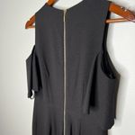 Karl Lagerfeld  black cold shoulder cropped jumpsuit exposed gold zipper size 2 Photo 3