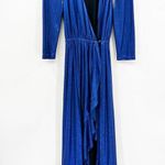 Retrofête Retrofete Flora Royal Blue Maxi Wrap Dress XS FLAWED NO BELT Photo 1