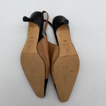 GaLo Italy Leather Vintage Black Tan Heel Slingback Pumps Old Money 38.5 US 8.5 Photo 3