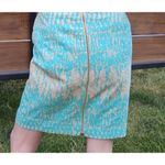 Chic 60s Turquoise/Tan Professional Office Work Bodycon Sleeveless Dress Size 8 Blue Photo 3