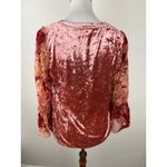 Velvet Paisley Print Bell Sleeve Top Blush Pink Women's Size M Y2K Romantic Boho Size M Photo 1