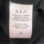 ALC Frank A.L.C. Willow Black Silk Gold Metallic Festive Sleeveless Shirt Top Sequins Sz 0 Photo 8