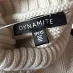 Dynamite Cropped Turtleneck Sweater Striped Snow White with Black Stripes XS Photo 7