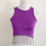 Rue 21  Vibrant Purple Tank with Silver Fringe Photo 1