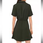 Vince Camuto NWT Wrap Front Mini Dress Pine Forest Dark Army Green Tie Waist New Photo 4