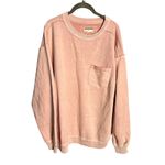 Free People NEW We The Free Wallace Pullover Crewneck Sweatshirt Pink Medium Photo 4