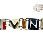 JLP Fine Art handmade silver red white blue adjustable license plate bracelet Multiple Photo 1