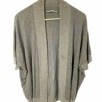 All Saints Size Small Grey Ribbed Short Sleeve Wool Blend Open Front Cardigan Photo 0