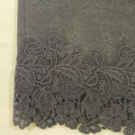 Rebecca Taylor Pique Floral Lace-Hem Fitted Tube Skirt in Black Size 8 Photo 2