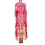 Camilla Silk Crystal Embellish Rufle Assym Wrap Dress Rainbow Rhythm Luxury Rare Photo 2