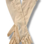 Vintage Ladies Gloves Long Ivory White Nylon 1940’s Cosplay Costume Photo 0