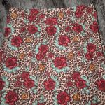 Chances R Vintage Floral Leopard Maxi Skirt Boho Fall Statement Large Edgy Roses Brown Photo 4