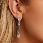 Gorjana  Silver Rhodium Kingston Tiered
Crystal Dangle Earrings Formal Elegant Photo 1
