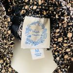 Blue Rain Boutique Brand Black & Tan Floral High Mock Neck Jumpsuit | Size: M Size M Photo 9