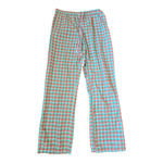 Psycho Bunny Pajama Pants Size M Teal and Orange Plaid Unisex Photo 1